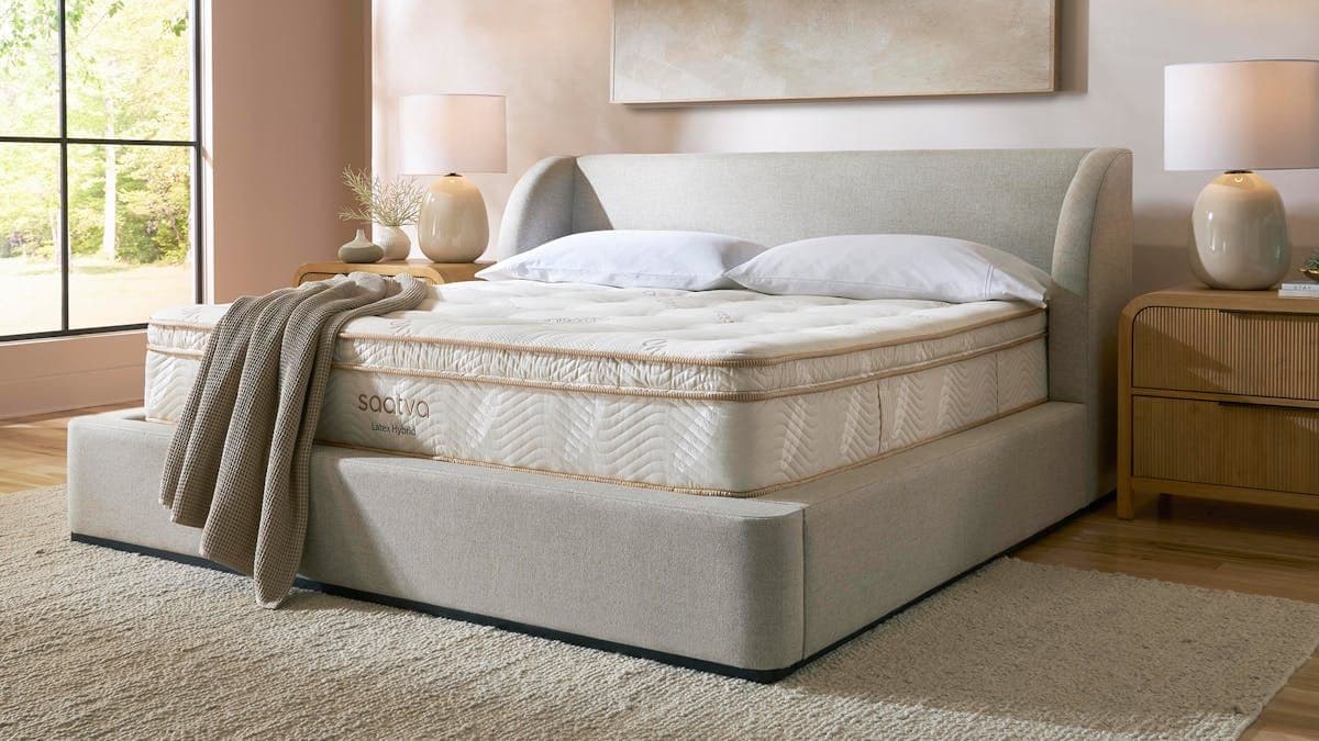 Latex hybrid mattress in a sunlit bedroom — non-memory-foam mattress hero